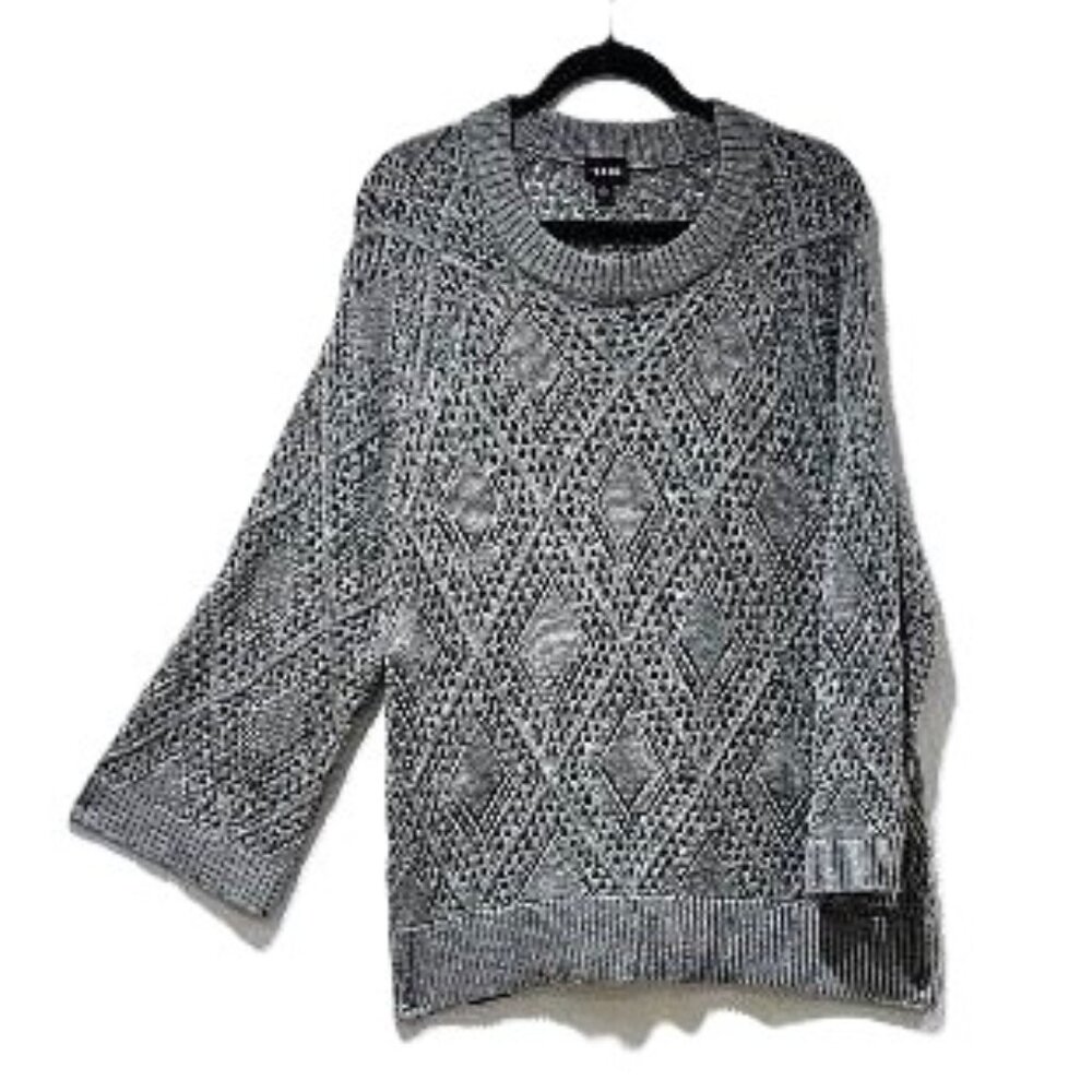 TORRID GREY FINELY KNIT LACE SWEATER 1 (1X)
